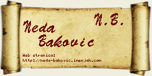Neda Baković vizit kartica